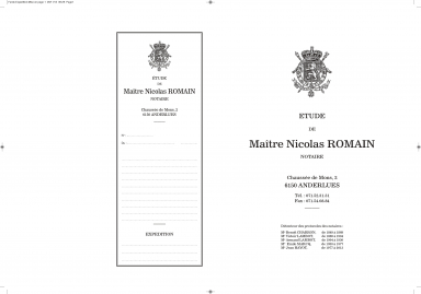 Réalisation de chemise pour acte notaire